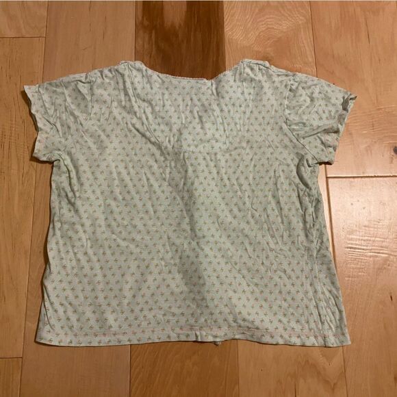 Vanity fair size medium two piece mint green with pink rose detail pajama set - Picture 5 of 15